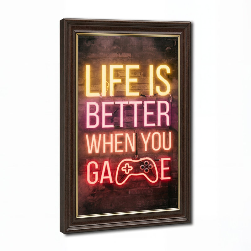 Art mural sur toile Neon Life Is Better When You, 24"H x 16"W