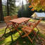 Ensemble de salle à manger de patio pliable, 4 chaises pliantes et 1 table de salle à manger, intérieur et extérieur universel, teck