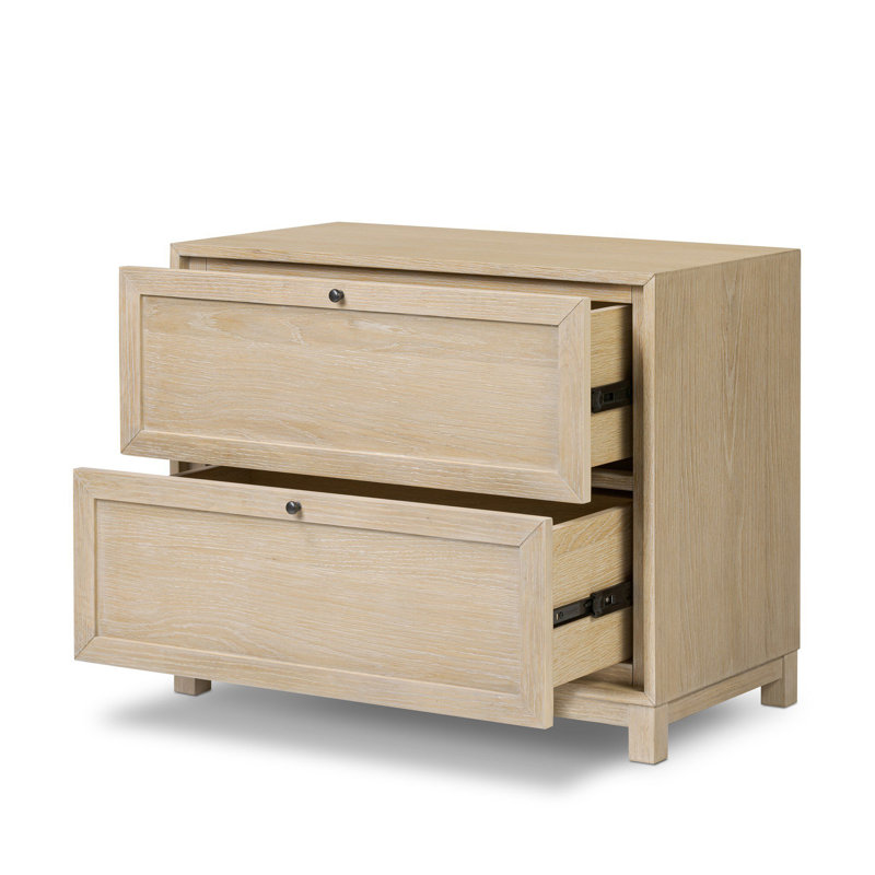 Millie Nightstand - Drifted Matte Black, Light Bleach Oak
