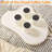 39.37" L Cloud-Shaped Coffee Table, 27.56" W Cream Irregular Center Table with 4 Thick Legs for Living Room
