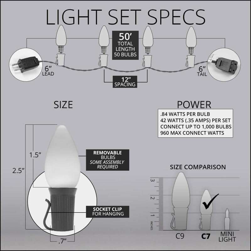 600'' String Lights, Purple/Green