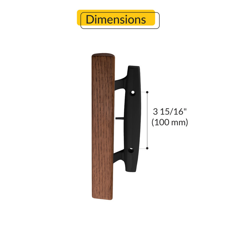 Poignée de porte de patio avec cylindre noir, Noir