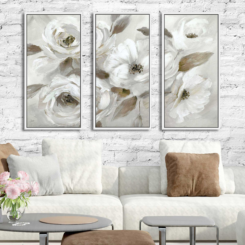 «Winter White» par Nan - impression sur toile flottante 3 pièces, H 33,5 po x l 52,5 po x P 2 po