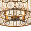 Luminaire suspendu tambour en cristal antique 4 lumières Bronze