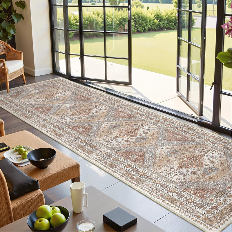 Kitchen Runner Rug Non Slip Washable, 2' x 10' (Runner), Orange
