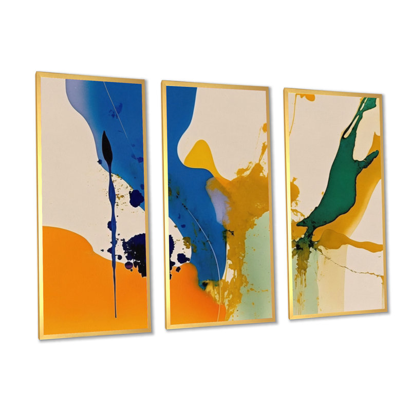 «Mousse espagnole», impression sur toile 3 pièces, H 32 po x l 48 po x P 1 po, Toile avec cadre brun
