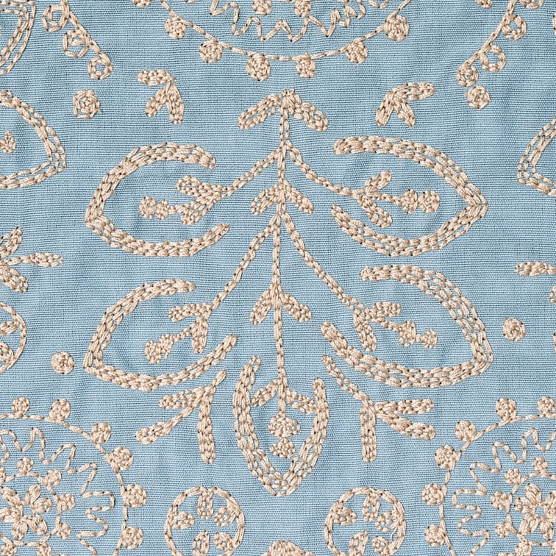 Tissu brodé Tiana, Chambray