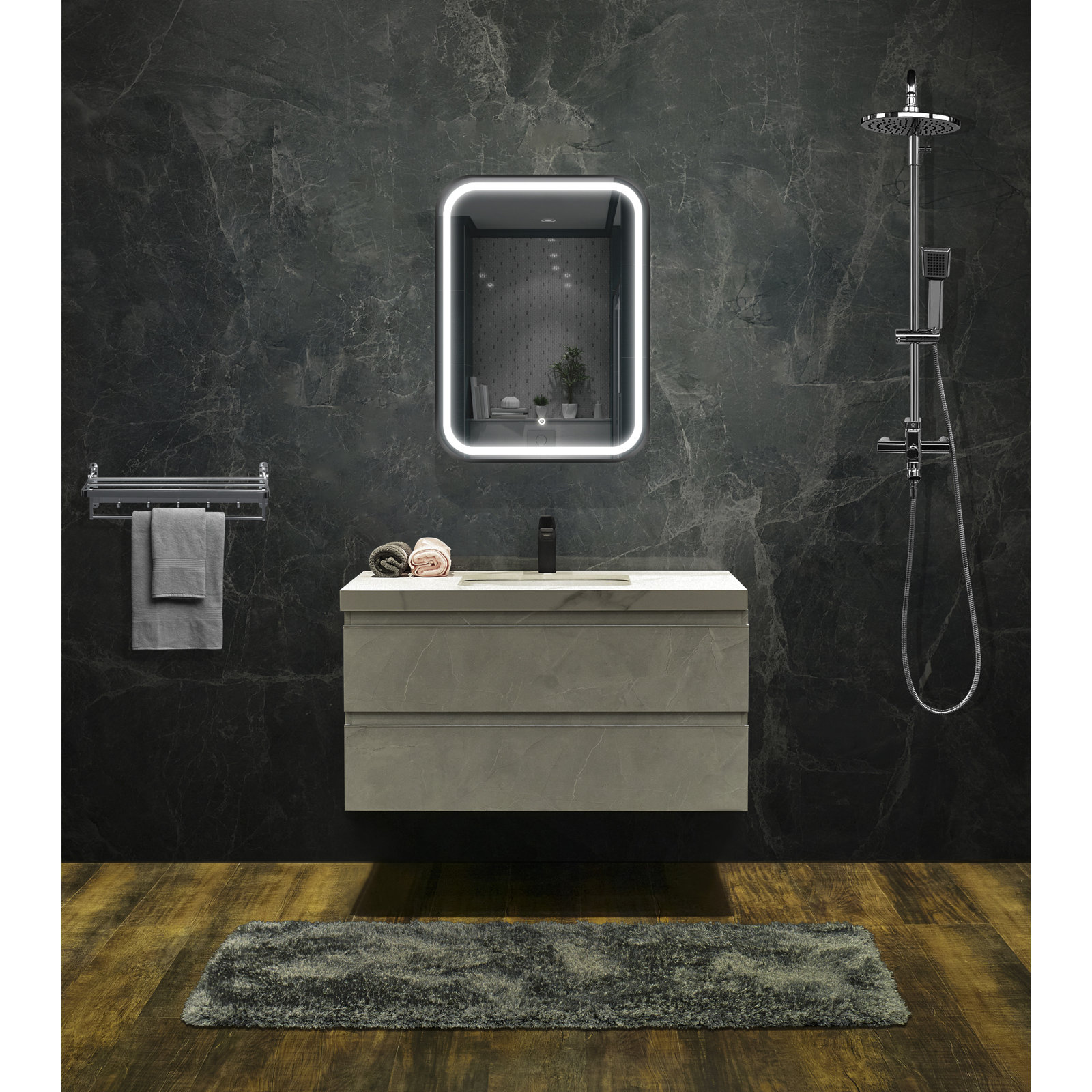 Ani 24" Accent Mirror, Black