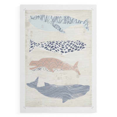 Patterned Whale Pod I -Canvas Print Only - NOT FRAMED
