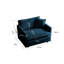 Ensemble de 2 fauteuils de salon en chenille, fauteuil bleu avec coussin, structure en bois massif, éponge de 2, rembourrage, support, décoration