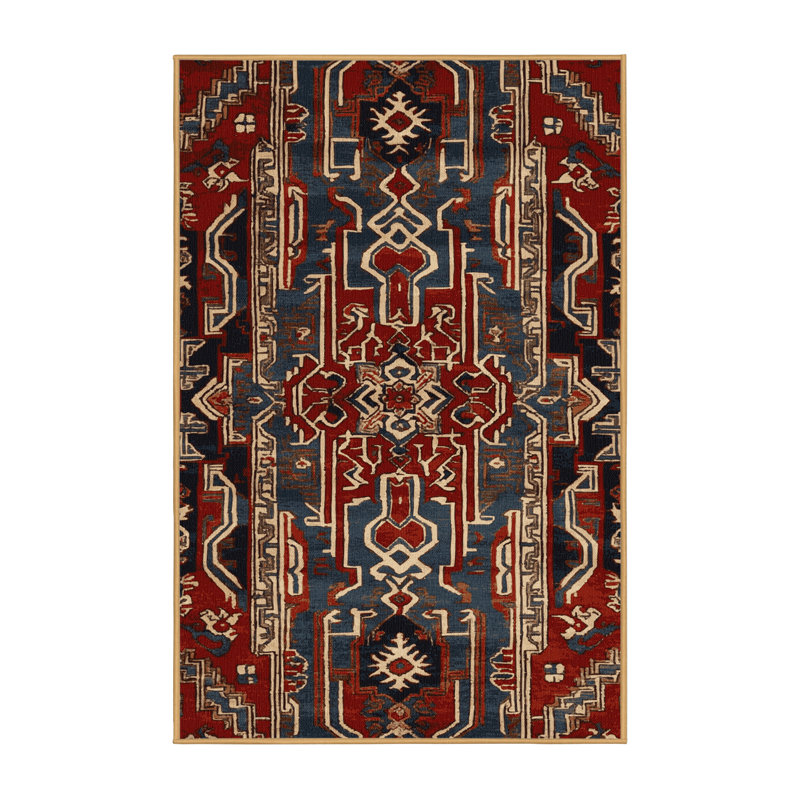 Tapis art déco brun lavable à la machine, Rectangulaire 8 pi x 10 pi