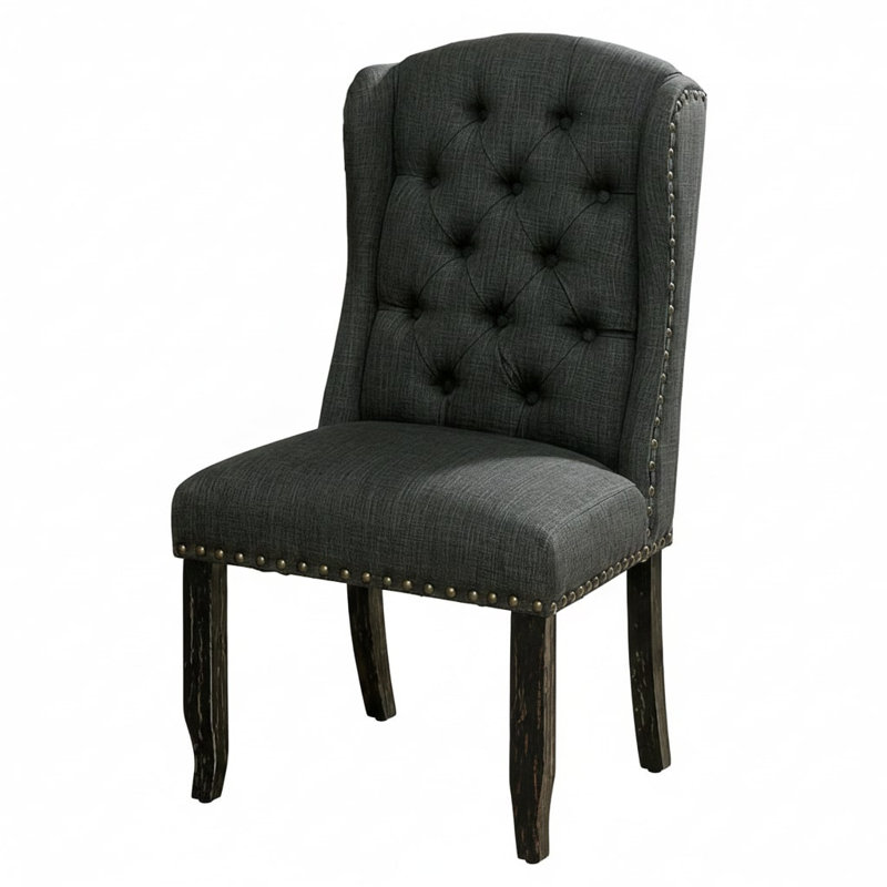 Ensemble de 2 chaises d'appoint Ashford, gris et noir antique rustique