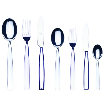 Mediterranea Flatware Set with H/H Knives - 42 Pieces - Stainless Steel