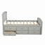 Lit plateforme avec rangement en bois massif et 6 tiroirs-745864224