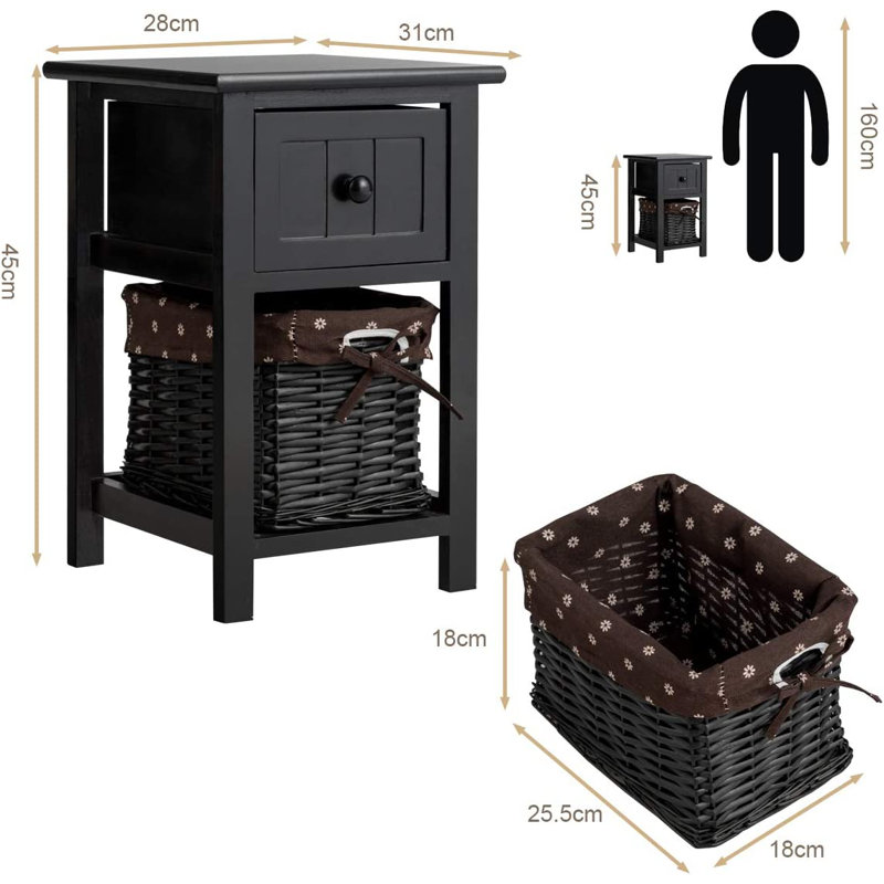 Aylward 28cm W Bedside Table