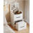 3 in 1 Vanity Desk with Plip Top Mirror,Small Make Up Vanity Set with Visible Glass Desktop,Compact Makeup Vanity with 3 Drawers,Cushioned Tool,Dressing Table for Bedroom,Gift for Mother's day-613925303