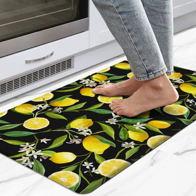 Lemon Water Resistant Anti-Fatigue Non-Skid Kitchen Mat