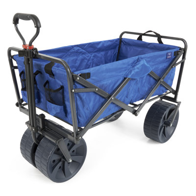 Mac Sports Collapsible Folding All Terrain Outdoor Beach Utility Wagon Cart -  MAC-WTCB-103-Blue-Black