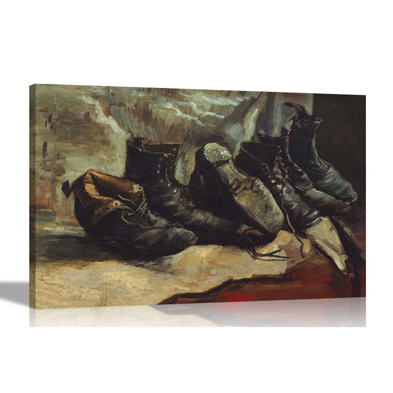 Three Pairs Of Shoes by Vincent Van Gogh - Wrapped Canvas Painting, 76cm H x 101cm W x 18cm D