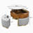 Kreitman Round Faux Marble Lift-Top Coffee Table Set With 3 Stools And Storage