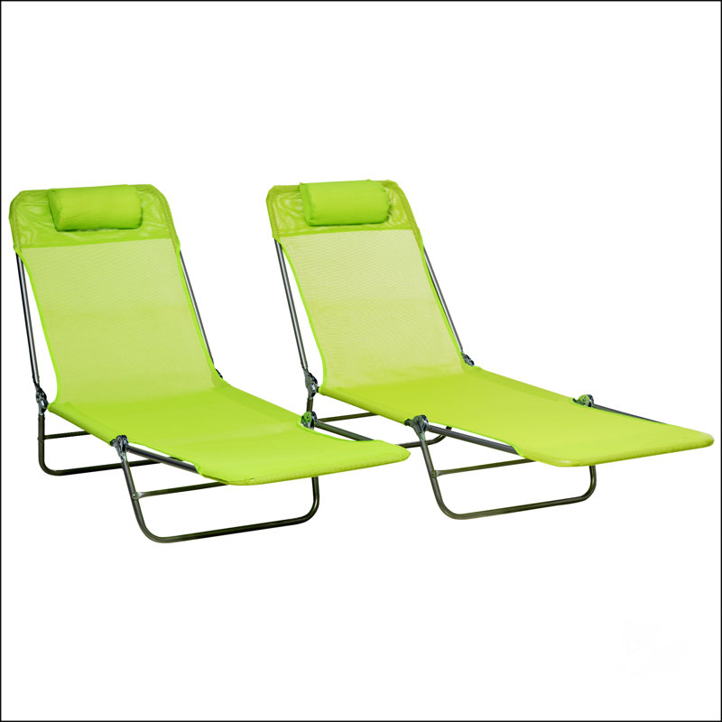 Chaises longues 2 pièces pliantes