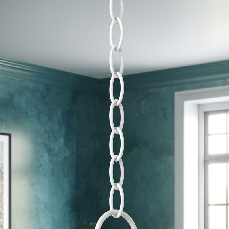 White Steel Decorative Chain for Lighting Fixtures, 36 inches