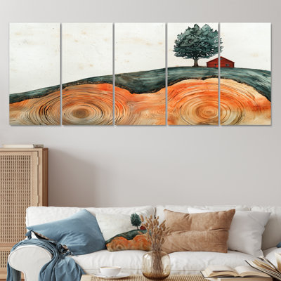 Hertfordshire grange audacieuse dans un paysage de ferme en automne II - art mural de grange - ensemble d'art mural traditionnel