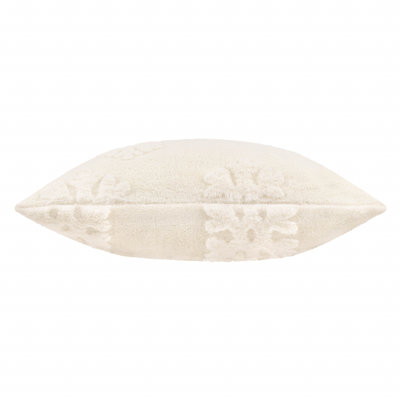 Snowflakes White Square Throw Cushion