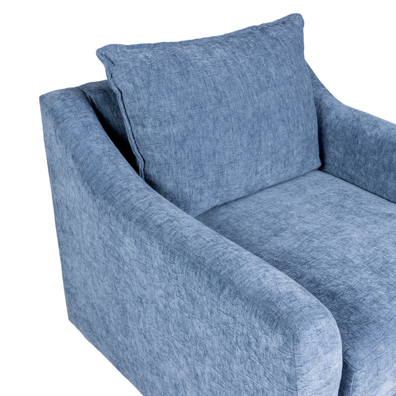 Jakeira Sylvie Fabric Swivel Chair (Set Of 2), Blue