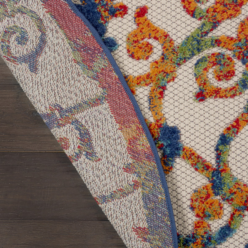 Aasto Ikat Indoor Rug, Round 5'3"
