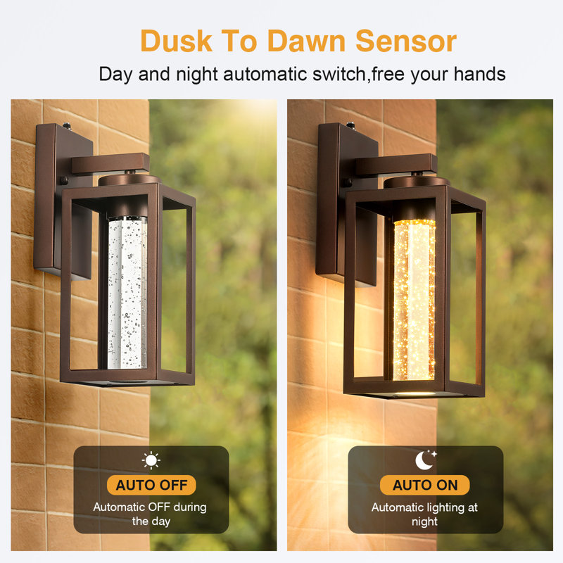 VIANIS Oil-Rubbed Bronze Outdoor Wall Sconce Lantern with Dusk to Dawn, Oil Rubbed Bronze