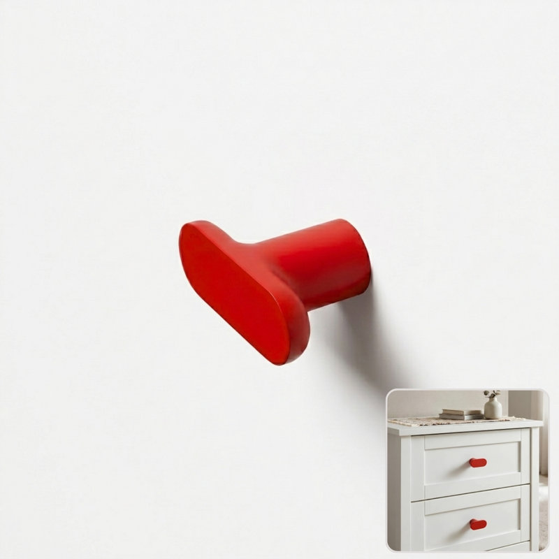 1.75" Oval Knob, Rose (Red)
