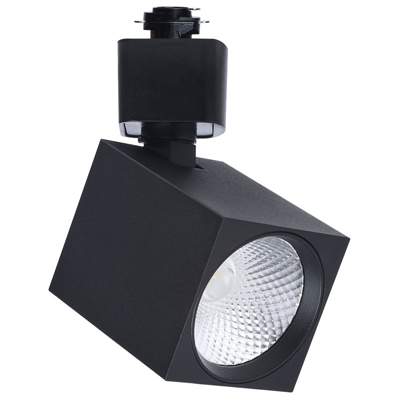 8 Watt LED Track Head 2700K/3000K/3500K/4000K/5000K CCT Selectable Dim to Warm H Style 36 Degree Beam Angle 120 Volt Black Square