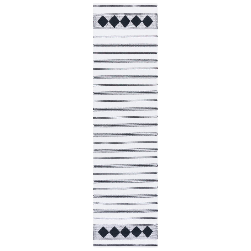 Tapis rayé en coton Breckenridge, Tapis de couloir 2 pi 3 po x 9 pi