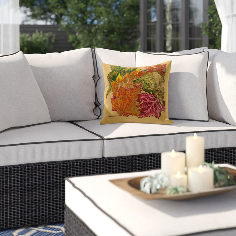  Housse et insert de coussin carré extérieur Autumn, Doré