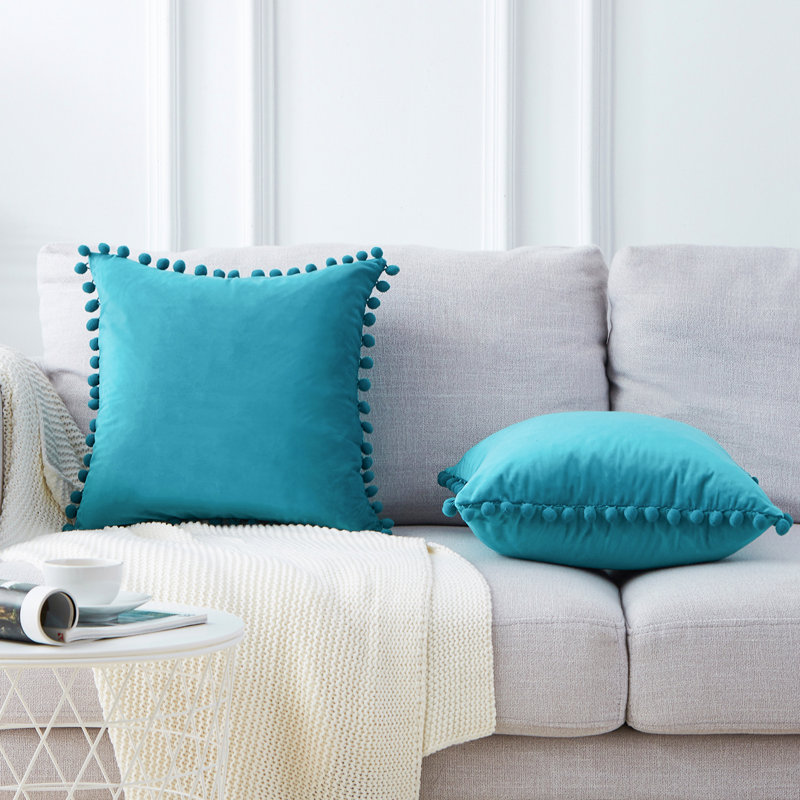 Deconovo Square Pillow Cover, Teal, 18" x 18"