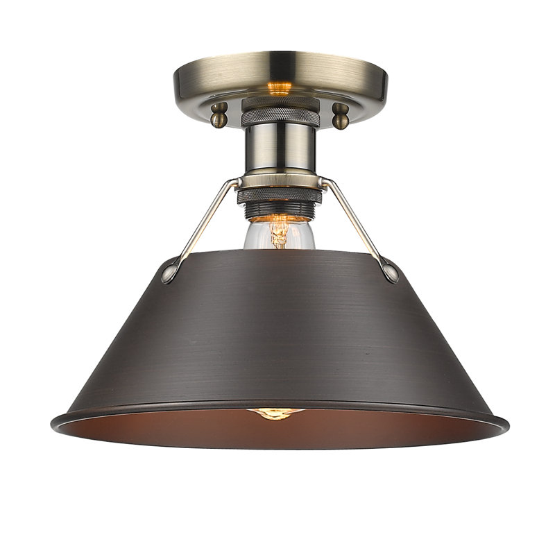 Steel Flush Mount, Aged Brass, Rubbed Bronze