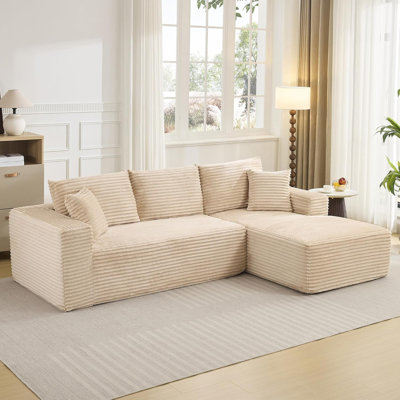 Canapé modulaire en L 108 po Corduroy