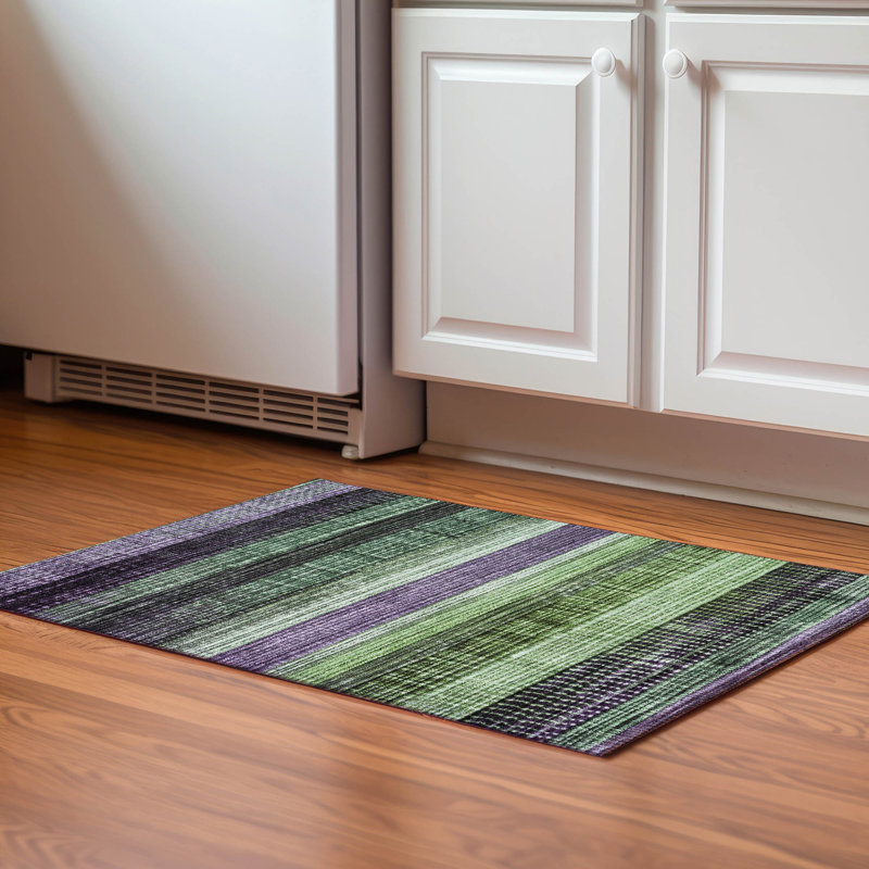 Premium Machine Washable Crestover AMF1873 Stripes Rug, Rectangle 1'8" x 2'6"