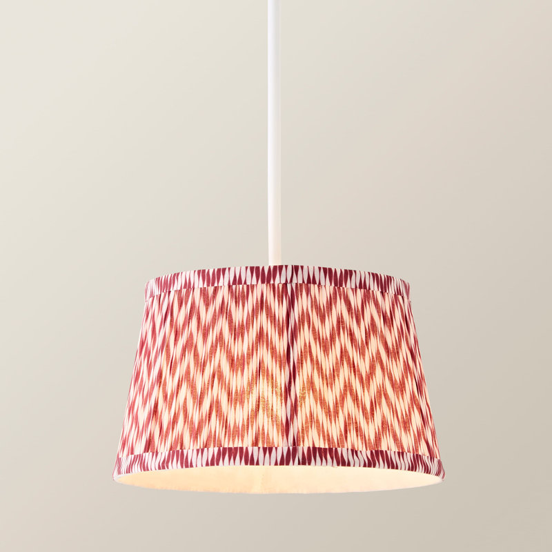 Saffira Pleat Taper Chevron Shade, Small 25cm without Bulb, Pink