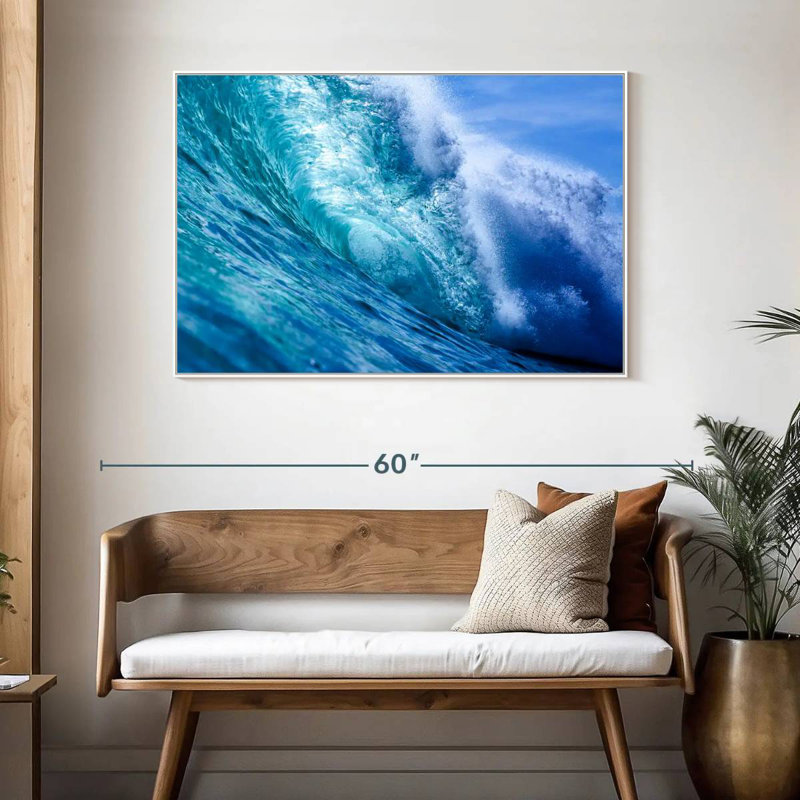 Vague de l'océan au Nicaragua, 13 po x 9 po, Cadre flottant blanc