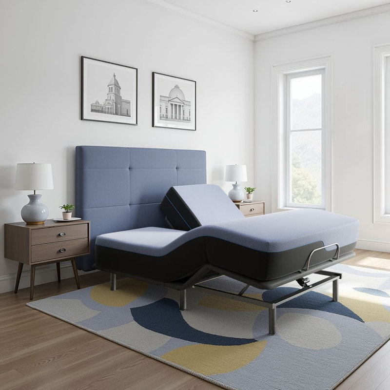 Ensemble de matelas en mousse viscoélastique hybride avec plateau ajustable 12 po Twillery Co.® Padgett, Très grand séparé