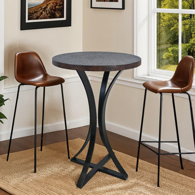 Table d'appoint ronde Sierra Forge en cuivre martelée avec piètement en fer