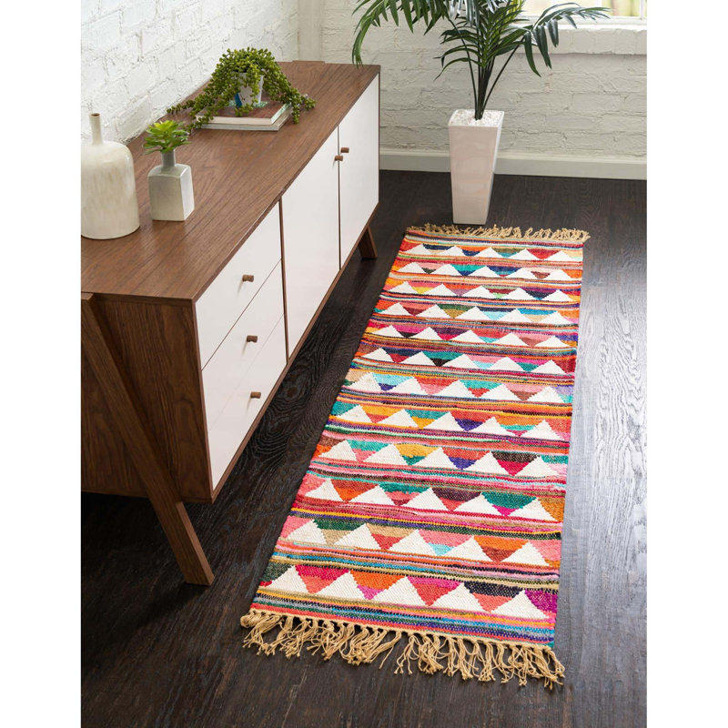 Jillann Cotton Geometric Indoor Rug, Runner 2'2" x 6'1"