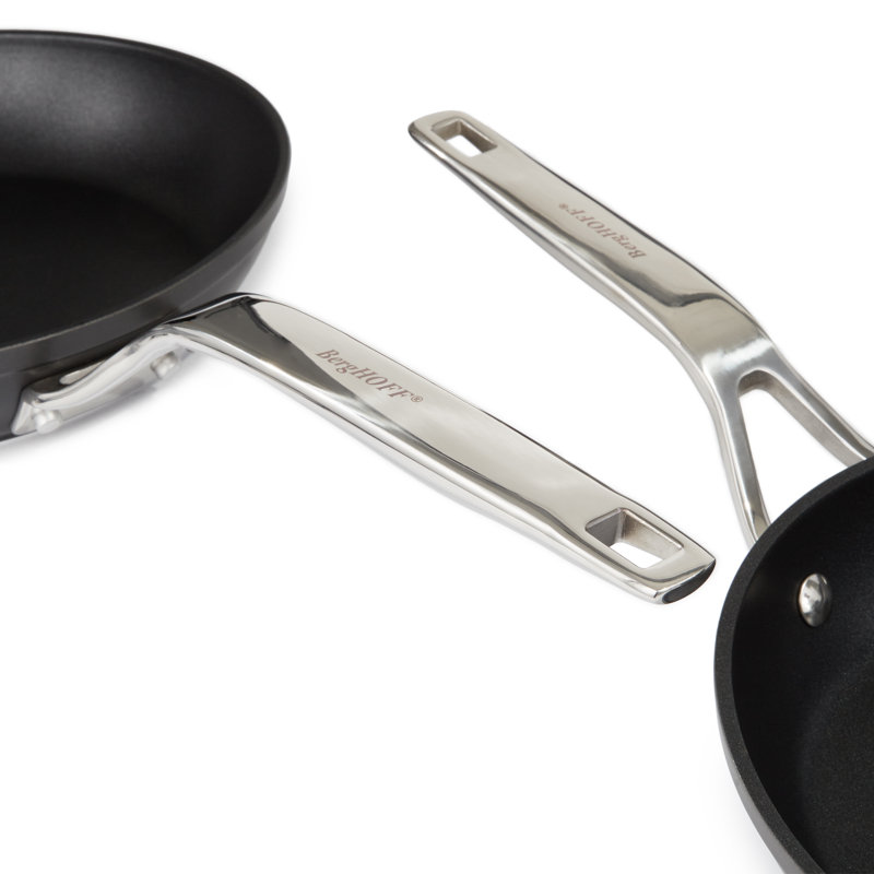 BergHOFF Essentials 5Pc Non-Stick Hard Anodized Cookware Set For Two With Glass Lids, Black