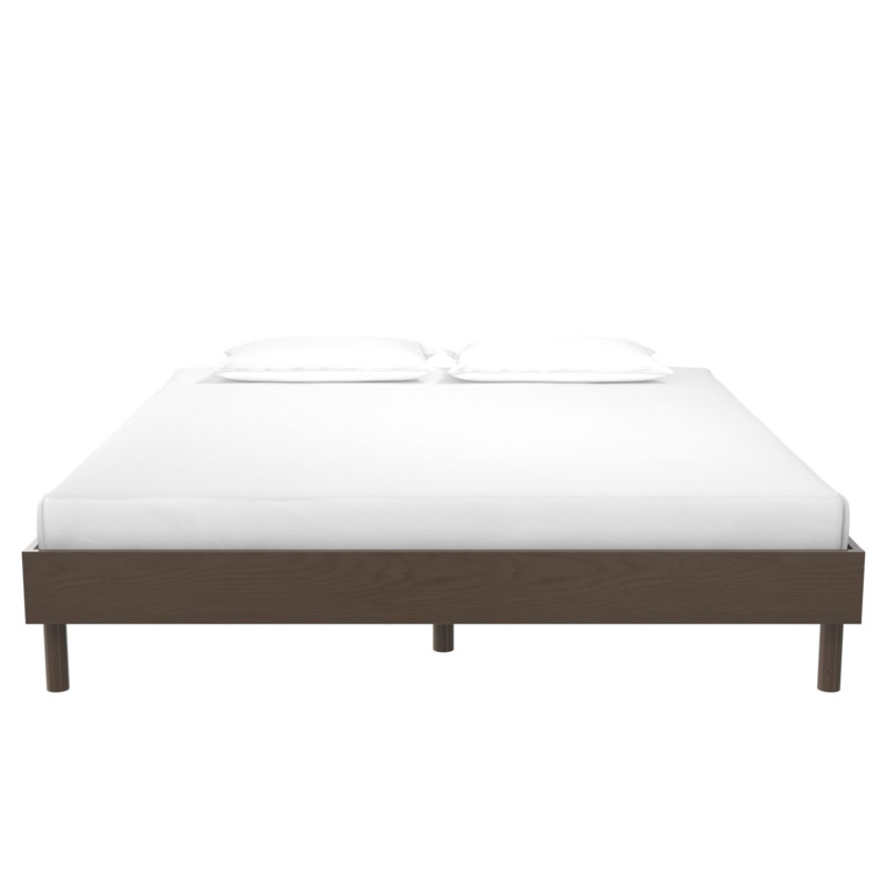Lit plateforme en bois sans outils avec support en lattes Kendrah, Très grand lit