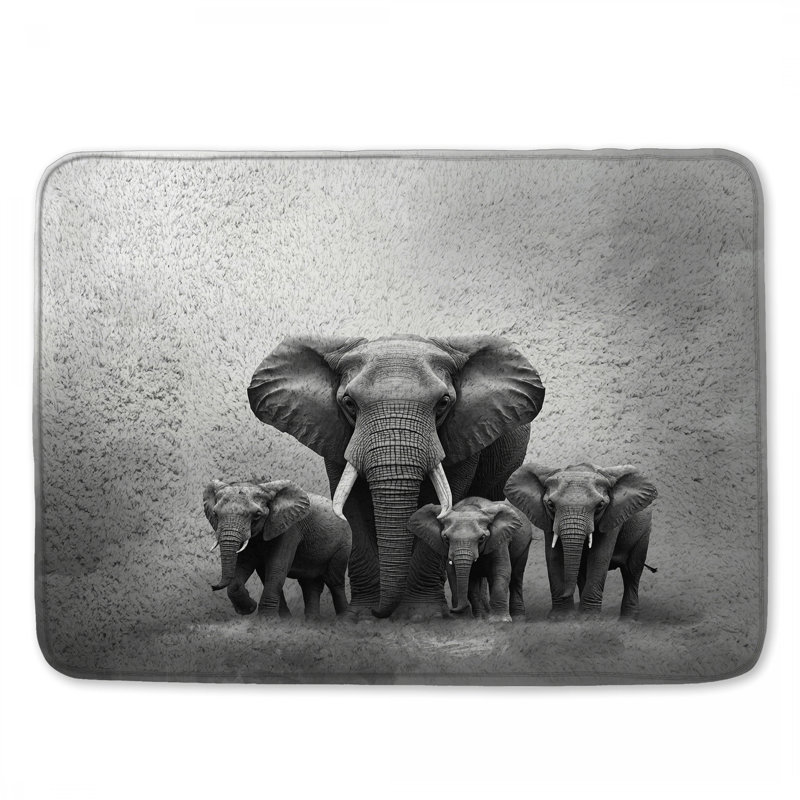 Tapis de bain African Elephant Family, 34in W x 21in L