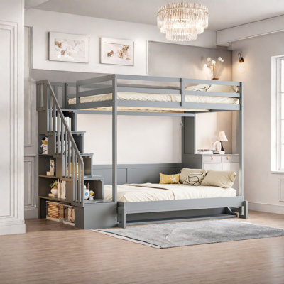Full Over Full Size Murphy Bed With Hydraulic Lift & Desk Design
