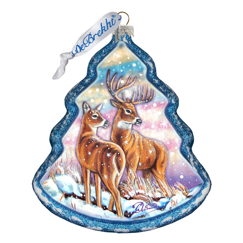 5'' Glass Holiday Shaped Ornament