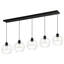 Luminaire suspendu linéaire noir mat 5 lumières-516236090